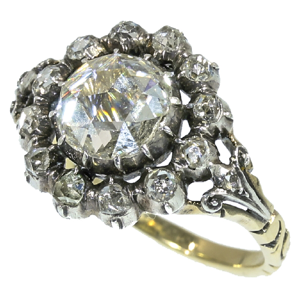 Original Dutch antique ring with Amsterdam rose cut diamond